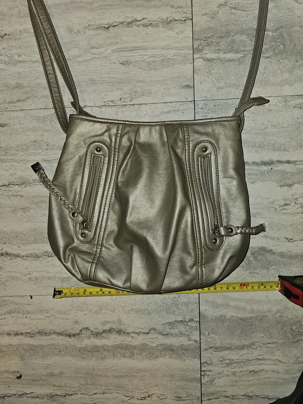 Apt. 9 Silver Metallic Crossbody Bag